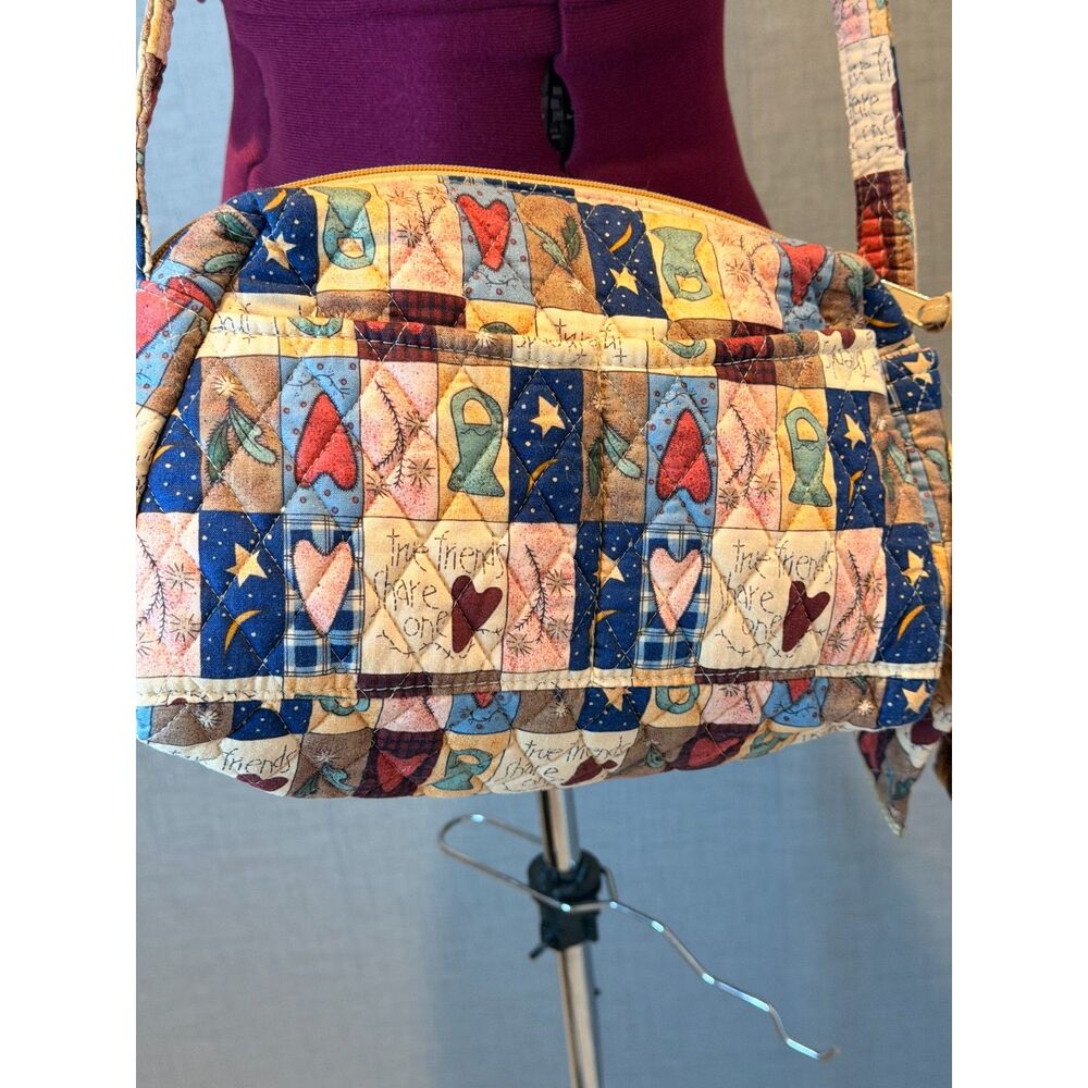 NWT Larenda Quilted Patchwork Purse Sunglasses Case Set Heart Folkart Grannycore - Picture 5 of 8